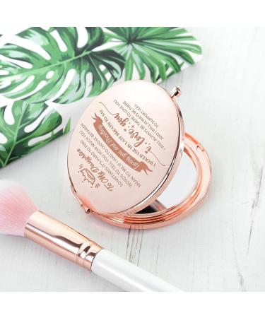 Personalized WHING to My Daughter Compact Makeup Mirror - Unique Daughter Gift for Birthday, Valentines Day, Mothers Day, Graduation & Christmas - Buy Online on GoSupps.com