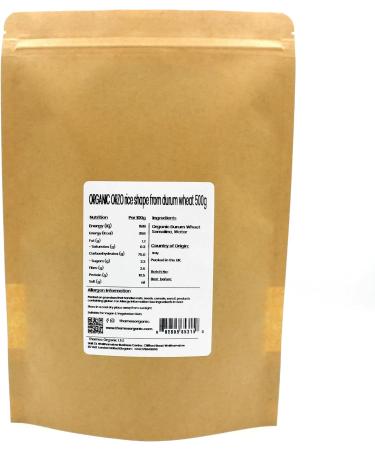 Organic Orzo (Risoni) - Certified Organic Non-GMO Vegan No Additives No Preservatives Resealable Bag by Thames Organic 1kg - Buy Online on GoSupps.com