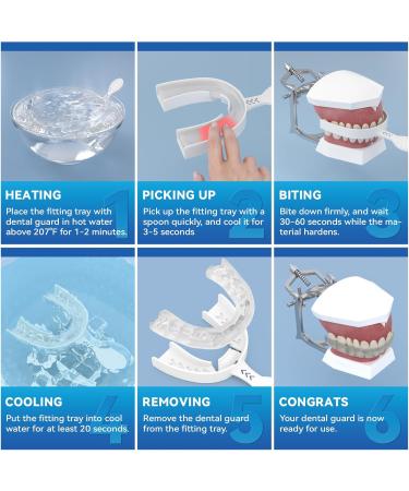 Upgraded Teeth Grinding Mouth Guards - 4 Pack Standard Size Comfortable Night Guard with Fitting Tray - Professional Solution for Clenching Teeth - Buy Online on GoSupps.com