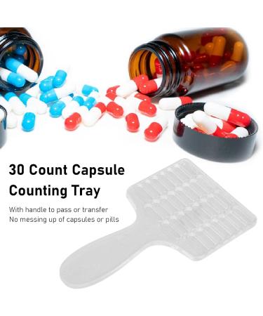 HURRISE Acrylic Pill Counting Tray - 30 Count Capsule Sorting & Holding Tray with Handle | Effort-Saving Tablet Counter for Vitamins & Supplements - Buy Online on GoSupps.com