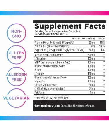 Livingood Daily Mood Support Supplement for Women & Men 14-in-1 Formula with L Theanine Lemon Balm GABA Saffron 5-HTP & B12 Supports Focus & Emotional Wellness Gluten Free Vegan 60 Capsules - Buy Online on GoSupps.com