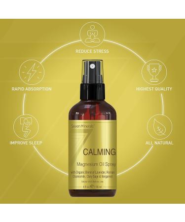 Seven Minerals Calming Magnesium Spray with Natural Essential Oils Blend | Made in USA | Includes Organic Lavender, Roman Chamomile, Clary Sage, Bergamot | eBook Included - Buy Online on GoSupps.com