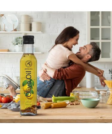 Olive Oil with Dried Lemon Zest 250ml - Lemon Infused Olive Oil - Olive Oil with Spices - Fresh Olive Oil - Cooking Olive Oil - Good for Salad - Natural Taste - Buy Online on GoSupps.com
