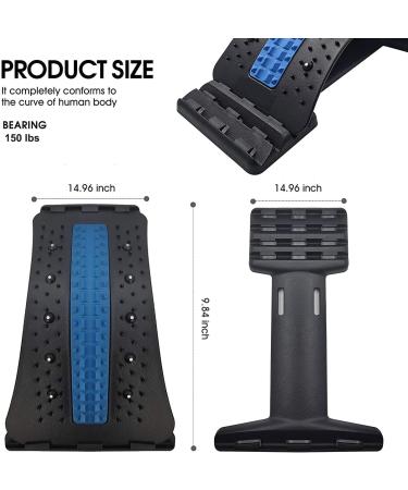 Spine Deck Back Stretcher for Lower Back - 4-Level Back Cracker in Black/Blue - Buy Online on GoSupps.com