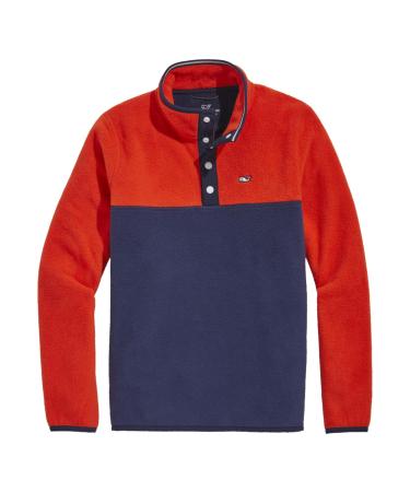Vineyard Vines Boys Color Blocked Harbor Fleece Quarter-Snap Cocktail Sauce Cocktail Sauce 2 Years
