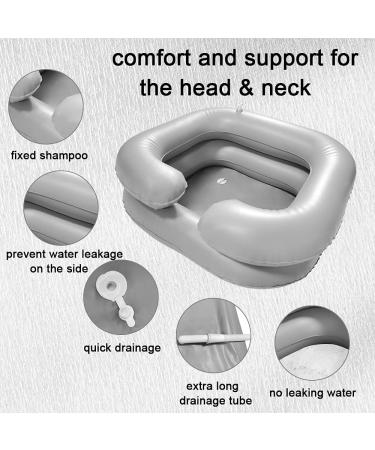 Inflatable Shampoo Basin for Bedridden Elderly - Portable Hair Wash Bowl in Light Grey - Buy Online on GoSupps.com