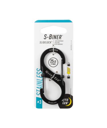 Nite Ize LSB3-01-R6 S-Biner SlideLock Dual Locking Carabiner, Size #3, Stainless