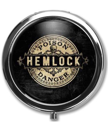 Hemlock Pill Box Pill Case Pill Box Holder Trinket Stash Box Arsenic Vintage Style Medicine Vitamin Pill Organizer Case Black ETFNXRG 0