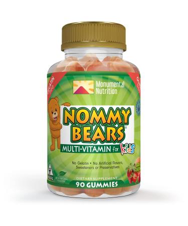 NOMMY BEARS MULTIVITAMIN Gelatin-Free Gummies: for Kids Children Teens Nom Nom Yummy 3 Delicious Flavors 11 Essentials Gluten-Free Halal Certified Mommy Approved Bear Shapes Vegetarian