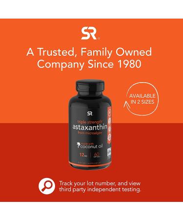 Buy Sports Research Astaxanthin Triple Strength 12 mg - 60 Softgels for Optimal Health - Buy Online on GoSupps.com