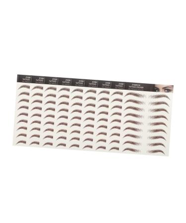 DOITOOL 6d Eyebrows Stickers 9 sheets Waterproof Shaping Stickers Natural Sticker Artificial Tattoos False Hairlike Tools 21x14.7cm Brown
