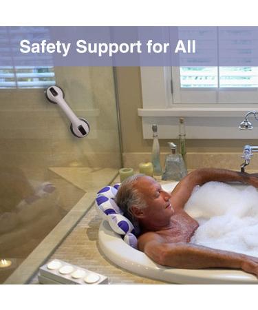HomeKaren 12" Suction Grab Bars 2 Pack  Shower Handles for Handicap  Mother Day  Elderly  Disable  Senior  Bathroom Balance Bar Safety Hand Rail Support for Tub  Showers  Bathtubs  Walls  4" Cup - Buy Online on GoSupps.com