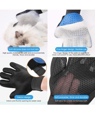 USION Pet Dog Cat Grooming Glove 2 Pack Upgraded 259 Pins Pet Hair Remover Mitt Massage Deshedding Glove Brush with Longer Tips for Long Short Fur Dogs Cats Rabbits Horses and More(LEFT & RIGHT) Pair-Blue-259 Pins - Buy Online on GoSupps.com