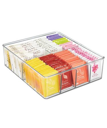 MDesign Storage Box for the kitchen - cabinet organizer with eight compartments for food storage - modern kitchens organizer for bag soups spices etc. - transparent 1 26.7 x 30.5 x 8.9 cm