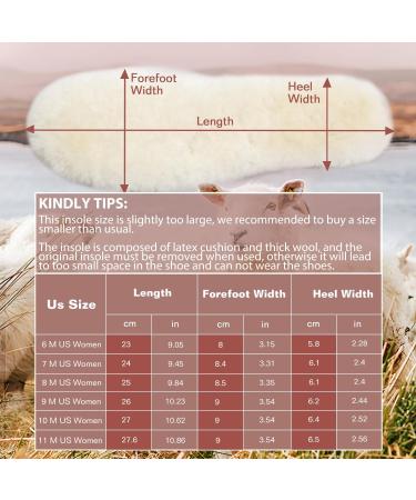 Bacophy Sheepskin Insoles for Men & Women | Premium Cozy Warm Wool Replacement Soles for Boots & Sneakers - White Size 10 M US Women / 8 M US Men - Buy Online on GoSupps.com