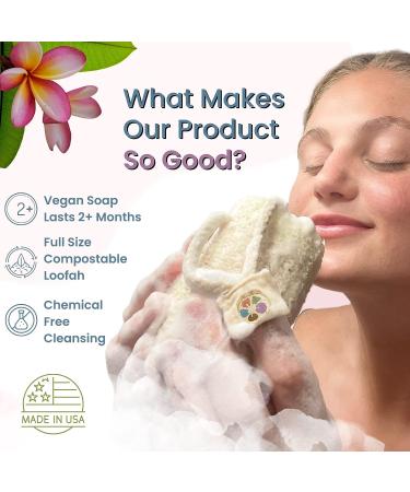 Exfoliating Natural Loofah Soap Bar with Lavender & Eucalyptus - Handmade Body Scrubber for Men & Women - Buy Online on GoSupps.com