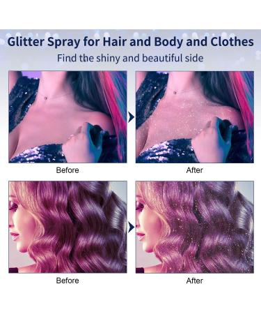 Blue Holographic Glitter Spray 60ML - Waterproof and Long-Lasting Body Shiny Spray for Hair and Skin - Buy Online on GoSupps.com
