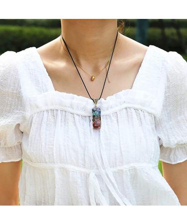 DEEPOW ANLACOCN Healing 7 Chakra Necklace - Rainbow Crystals Orgone Energy Generator - Buy Online on GoSupps.com