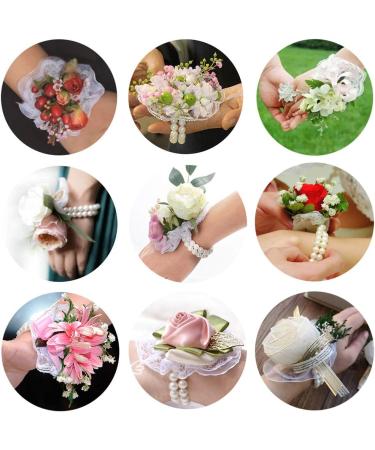 Sovenny 12 Piece Elastic Pearl Wrist Corsage Bands for Wedding Prom - White Wristlets - Buy Online on GoSupps.com