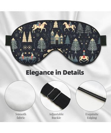 House Deer Tree Christmas Print Unisex Sleep Eye Mask - Soft Comfort Eye Shade for Travel Yoga & Shift Work - Buy Online on GoSupps.com