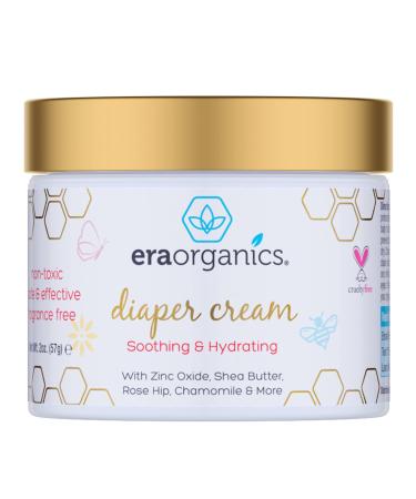 Era Organics Diaper Rash Cream for Baby - Extra Soothing and Moisturizing Baby Diaper Cream with Organic Aloe Vera  Chamomile  Calendula and More - Gentle Baby Rash Cream - Calming Zinc Oxide Cream