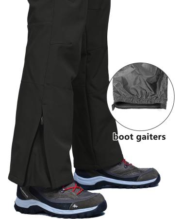 Outdoor Ventures Men's Snow Bib Waterproof Ski Pants | Insulated & Warm | Detachable Bib | 34W x 32L | Black - Buy Online on GoSupps.com