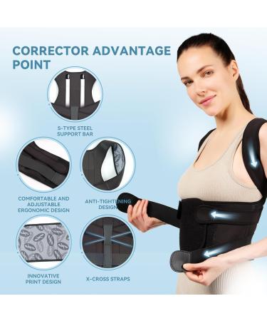 Back Brace Posture Corrector for Men & Women | Adjustable Lumbar Support & Hump Corrector | Pain Relief - Medium Size - Buy Online on GoSupps.com