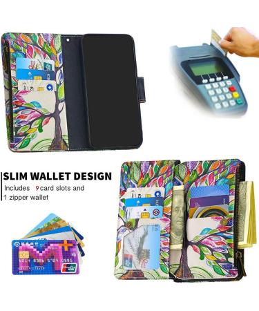 Buy Miago 9 Card Slots Leather Cover for Huawei Y5 2019 - Colorful Zipper Flip Wallet Case PU Leather Protective Pocket - Buy Online on GoSupps.com