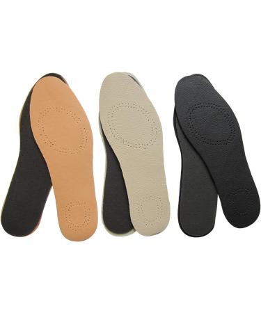 Men's Non-Slip Thin Leather Insoles for Boots and Dress Shoes - 3 Pairs (Size 8-9 Men/10-11 Women) - Carbon Odor-Eater Inserts - Buy Online on GoSupps.com