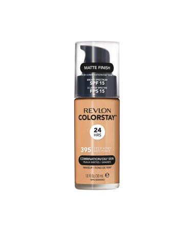 Revlon Colorstay Liquid Foundation Makeup for Combination/Oily Skin SPF 15, Longwear Medium & Full Coverage with Matte Finish, Deep Honey (395), 30ml
