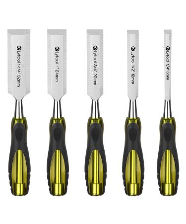 Lytool 5 Piece Wood Chisel Sets for Woodworking  Wood Chisels for Carpentry  CR-V Steel Beveled Edge Blade  Wood Working Chisel Sets for Woodcarving  Mortise 1/4  1/2  3/4  1  1-1/4 - Buy Online on GoSupps.com