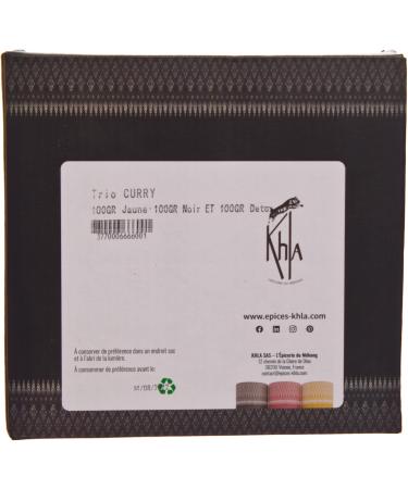 Khla - Organic Curry Trio Box - Yellow Curry Black Curry & Detox Green Curry - Powder Tubes 3x 100g - Gift Idea Box - - Buy Online on GoSupps.com