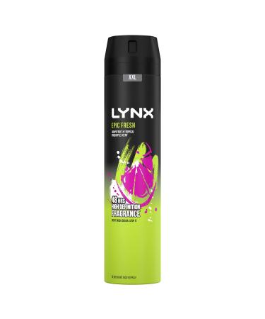 Lynx Epic Fresh Grapefruit & Tropical Pineapple 48 Hours Men Body Spray 250ml Tropical Breeze 250 ml (Pack of 1)