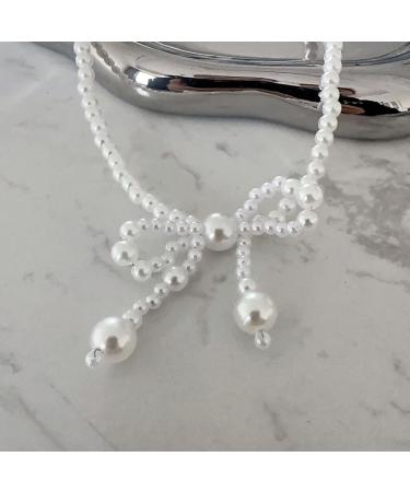 OralGos Elegant Pearl Sweater Chain Necklace | Refined Bow Design | Delicate Jewelry Accessory for Women - Buy Online on GoSupps.com