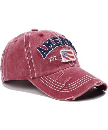 YUNWI Red Cotton Baseball Cap | Unisex Plain Dad Hat for Men and Women - Buy Online on GoSupps.com