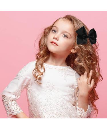 Molain Ribbon Hair Bows Alligator Clips Barrettes 2 Pieces 6 Inch Black Ponytail Holder Cheerleading Hairpin Easter Party Hairpin Headwear Hair Styling Accessories for Girls Women 2 PCS Black - Buy Online on GoSupps.com