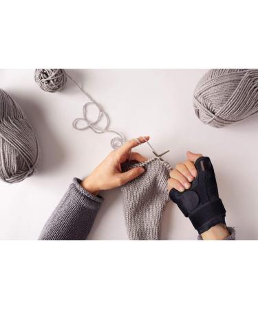 Doctor Developed Thumb Support/Finger Splint for Arthritis + Handbook - Black Single - Buy Online on GoSupps.com