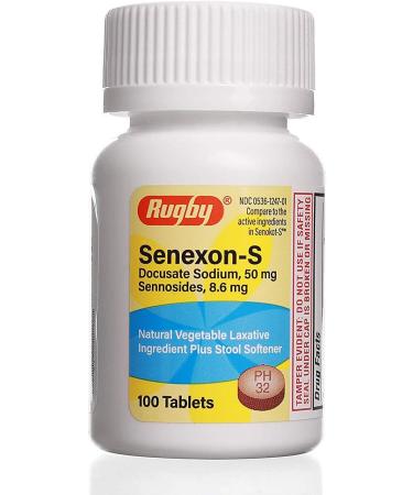 Rugby Laboratories Senexon-S Docusate Sodium 50mg Orange Tablets - 100 Count | UPC 305364086012 - Buy Online on GoSupps.com