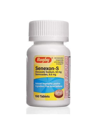 SENEXON-S TAB DOCUSATE SODIUM-50 MG Orange 100 TABLETS UPC 305364086012 by RUGBY LABORATORIES