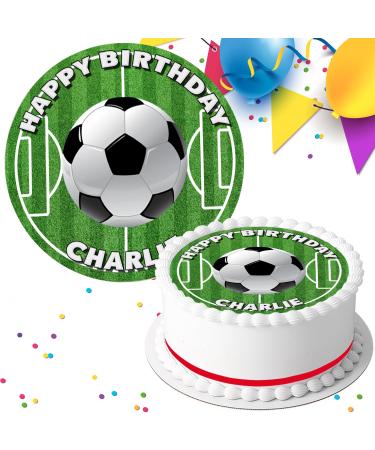 FOOTBALL PERSONALISED BIRTHDAY EDIBLE ICING CAKE TOPPER FB643 - Buy Online on GoSupps.com