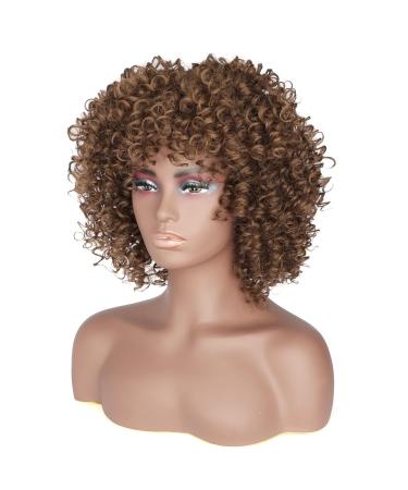 14-Inch Brown Curly Afro Wig for Women - Natural Kinky Bob with Ponytail | Perfect Volume for Black Women - Buy Online on GoSupps.com