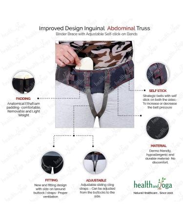 HealthAndYoga EasyPress Hernia Belt for Men - Comfortable Inguinal Support Truss & Adjustable Abdominal Binder (Medium) - International Shipping Available - Buy Online on GoSupps.com