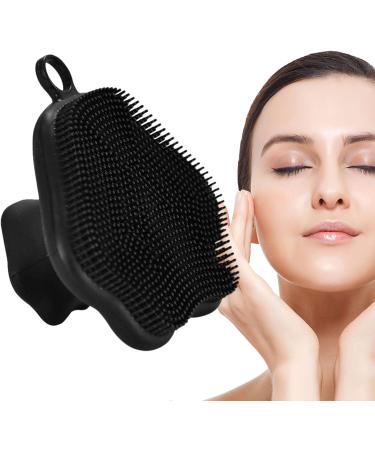 Silicone Face Scrubber Exfoliator - Silicone Face Scrubber Exfoliator with Handle Silicone Face Scrub Facial Cleansing Rubber Face Exfoliator Brush for Delicate Cleaning Black - Buy Online on GoSupps.com