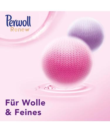 Perwoll Renew Wool Liquid Detergent (8 x 21 Washes) Mild Detergent for Wool Cashmere & Silk Wool Detergent Smooths Fibres & Prevents Pilling - Buy Online on GoSupps.com