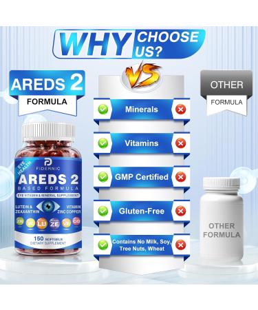 AREDS 2 Eye Vitamin & Mineral Supplement Lutein and Zeaxanthin Supplement, Vitamin C & E, Zinc & Copper for Blue Light Protection, Eye Health Support, Eyebright, Eye Doctor Trusted 150 Softgels 150 Count (Pack of 1) - Buy Online on GoSupps.com