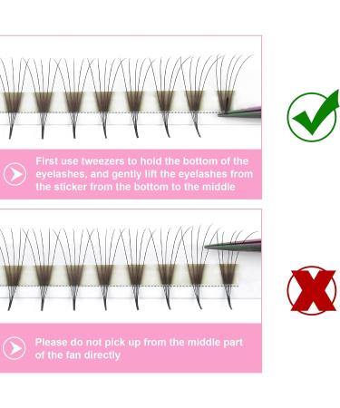 7D-C-0.07-13 Pointy Base Pre Made Fan Eyelash Extensions - Russian Volume Lashes in C D Curl 13mm - Buy Online on GoSupps.com