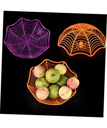 Alipis 4pcs Decorate Spider Web Fruit Bowl Halloween Food Storage Basket Fruit Dish Biscuit Fruit Basket - Buy Online on GoSupps.com