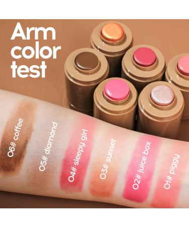  Zynewa 2 Pack Blusher Pencil Pocket Multi Purpose Makeup Cream Jelly Makeup Pencil - Durable Watercolor Finish - Moisturizing & Clear Face Cheek Lip Eye (#03) - Buy Online on GoSupps.com