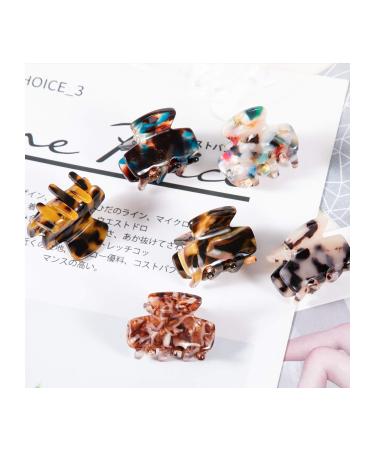 TSLINC 6-Piece Non-Slip Hair Clips for Medium & Thin Hair - Tortoise Cellulose Acetate Brown Leopard Design for Women & Girls - Buy Online on GoSupps.com