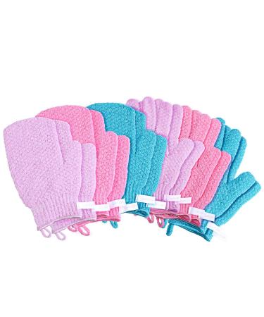 Exfoliating Gloves - Double Sided Scrubbing Bath Gloves for Men Women & Kids | 6 Pairs for Ultimate Skin Care - Buy Online on GoSupps.com